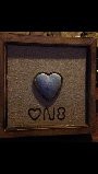 <3N8 wooden and tin heart box